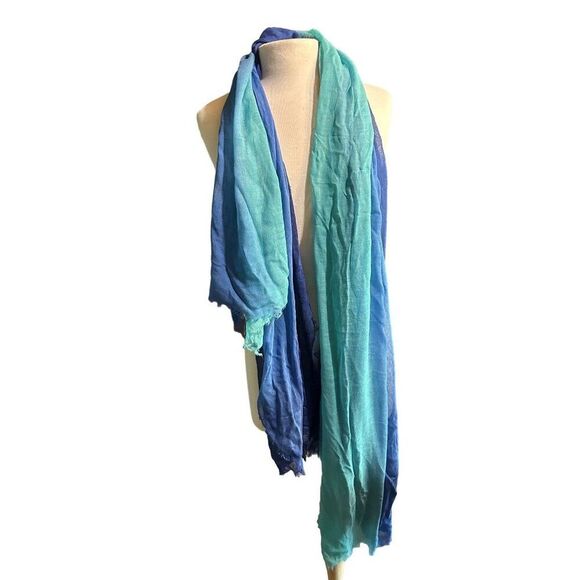 Blue Pacific Cashmere & Silk Scarf Blue/Green One Size Fits Most Made In Spain